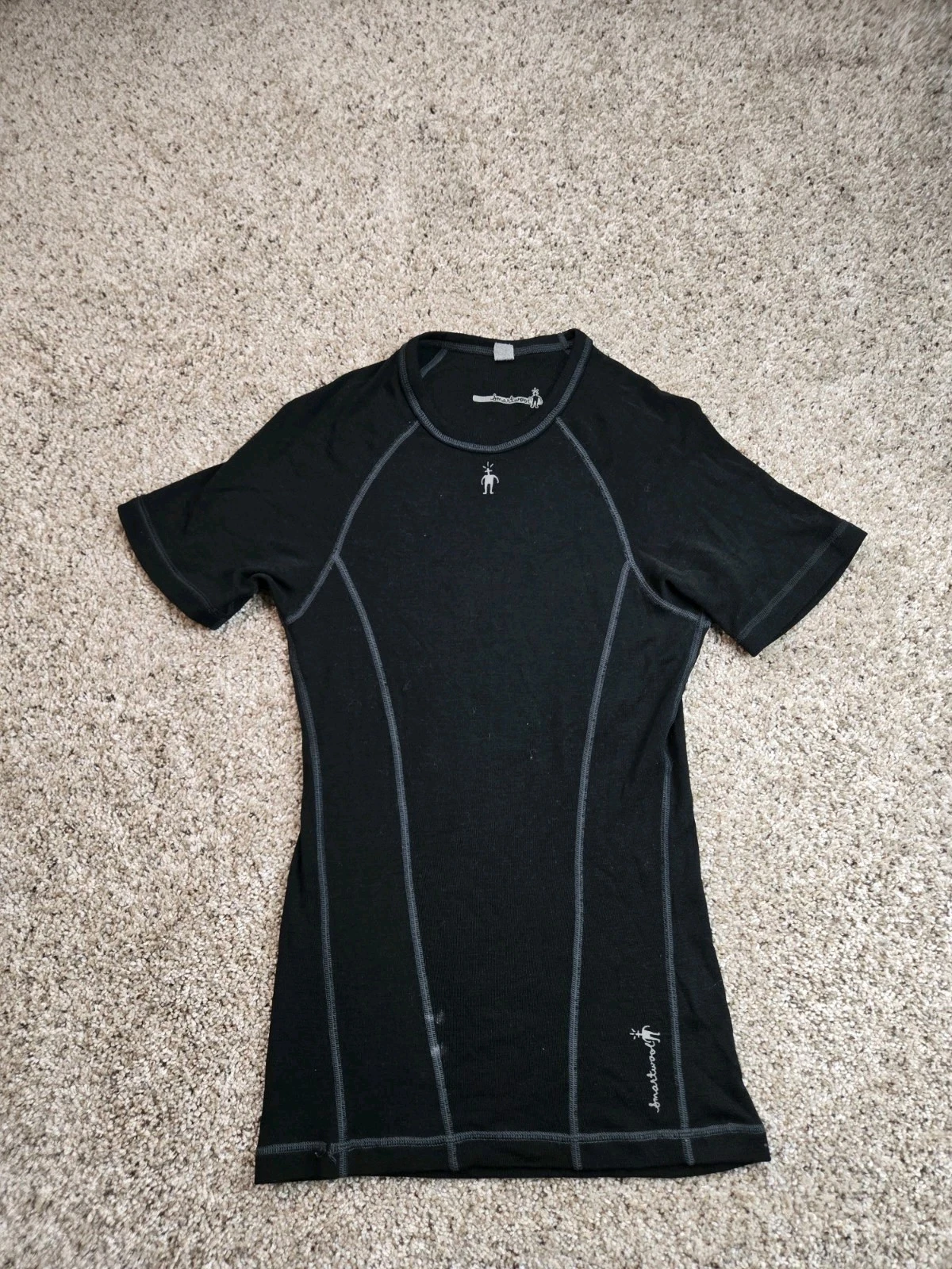 Smartwool Merino Base Layer Shirt Small Black Ribbed Short Sleeve Lightweight
Opens in a new window