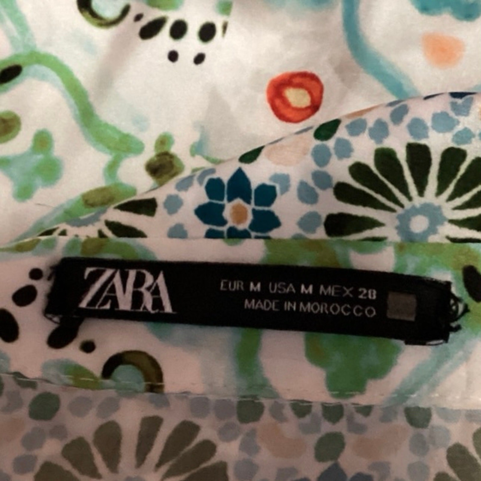 Zara Multicolor Patchwork Printed Button Down Lon… - image 4