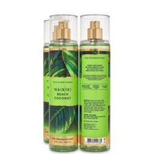 Bath Body Works Waikiki Beach Coconut Body Cream Fragrance Mist Set 8oz Lot 2
