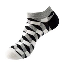 Three Dimensional Geometric Pattern Ankle Socks Adult Medium