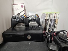Xbox 360 Slim 120GB Bundle 2x Controllers 10x Games Tested Working VGC!
