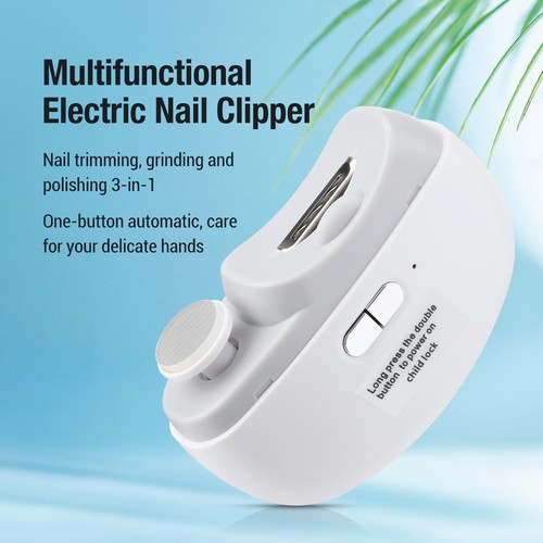 2in1 Electric Nail Clippers Nail File Safe Automatic Trimmer Cutter Rechargeable - Picture 8 of 22