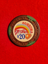VINTAGE $20 RAINBOW CLUB GARDENA CA CASINO CHIP - TR KING SMALL CROWN MOLD