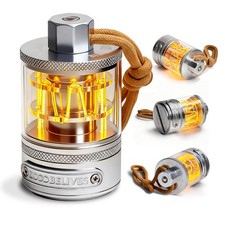 Vintage Aluminum Camping Lantern - Dimmable Warm Glow, USB-C, 72H Runtime, Water