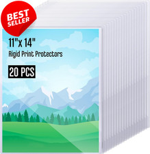 Henoyso 20 Pack 11x14 Rigid Print Protectors PVC Hard Plastic Photo Sleeves - US
