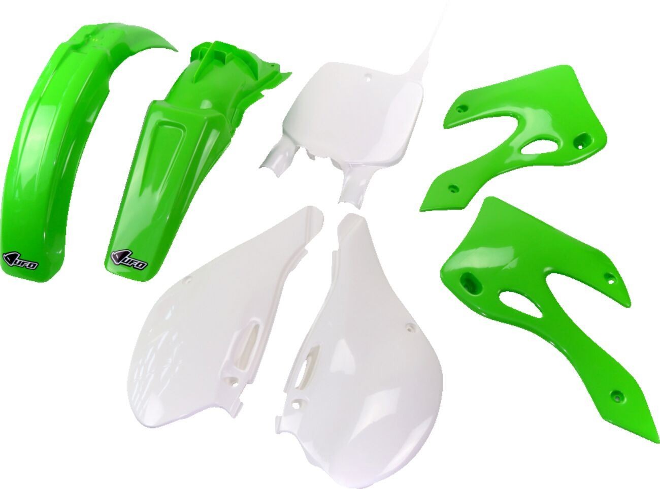 Ufo Green/Oem/White Kakit200f@999 - Replacement Plastics Kit For Kawasaki Kx125 1999-2002 - Image 2