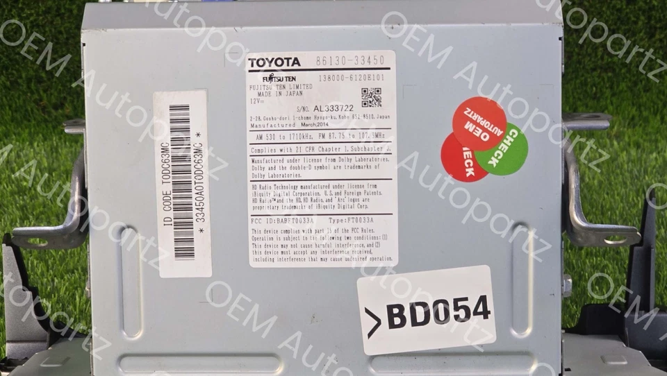 Receptor de radio Face ID #100362 86130-33450 Lexus ES300H ES350 2013-2014 Foto 3 de 4