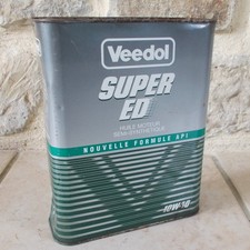 Original Veedol Super ED Motor Oil Tin Vintage French API Formula Classic Car Co