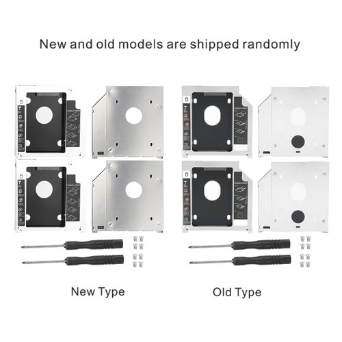 2x 2nd SSD HDD Caddy Optical Drive Bay DVD Adapter Case 9.5mm With 3‑Way Pro NEW - Afbeelding 8 van 12