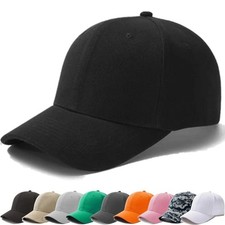 Cotton Baseball Cap Plain Polo Style Baseball Adjustable Hate Washed Unisex