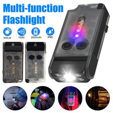 Rechargeable EDC Flashlight with Red and 365nm UV Light for Camping Emergencies