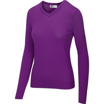 Greg Norman Ladies V-NECK SWEATER - G2F20S750-503 - Imperial Purple  - S