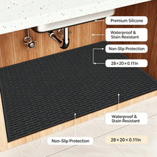 Silicone Under Sink Mat Waterproof Cabinet Protector Non Slip Pad