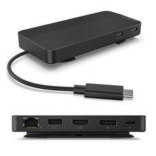Lenovo Dual Display USB-C Dock, 4K Output, 7-in-1 Travel Hub   Black