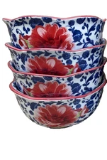 4 Pioneer Woman Heritage Floral Scallop Rim Bowls Soup Cereal Lot (12 Available)