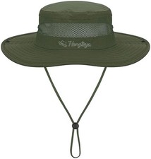 Kids Sun Hat Summer UPF 50 Outdoor Bucket Hat for Boys 5-13 Years Army Green