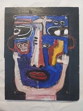 THERESA T MARIE NOLAN PAINTING OUTSIDER FOLK SELF TAUGHT "MYSTERY MASK"