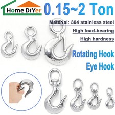 Eye/Swivel Hook with Safety Catch Large Lifting Steel Hook for Secure Lifting