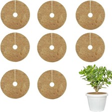 8Pcs Coconut Mulch Mats, 20cm Coconut Fibers Tree Mulch Ring Protector Mat, Nat