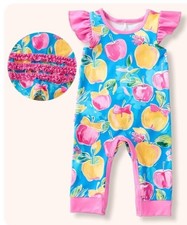 NEW PETE  LUCY BABY GIRL ROMPER APPLES OUTFIT SIZE 12-18 MONTHS ONE PIECE