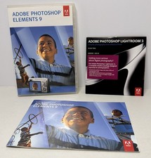 Adobe Photoshop Elements 9 Win/Mac 2CD Set W/ Serial Number/Lightroom 3