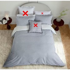 Bedeck of Belfast Mallory Navy Check 180TC Cotton Duvet Cover Set - King Size A