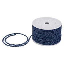 22 Yards Soft Twisted Rope Trim, 3mm Navy Blue Polyester Cord for DIY Craft