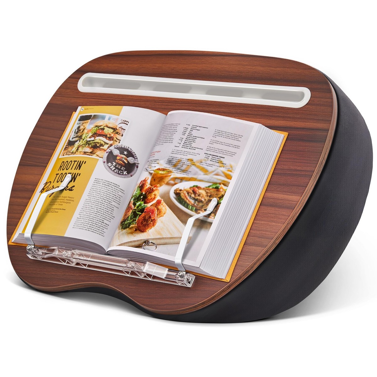 Lap Beanbag Book Stand, Hands-Free Reading Pillow Stand for Neck