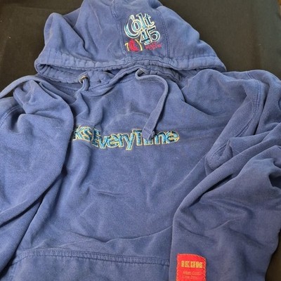old IKON Blue Hooded Pullover Hoodie with Embroidered Colt 45 and Drawstring