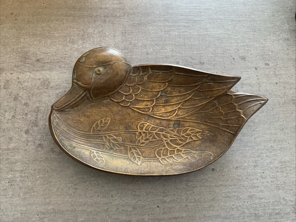 Broche Vintage Petit Canard - Émaillée Et Métal Doré - Occasion