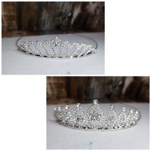 Bridal Princess Crystal Tiara Wedding Party Crown Veil Hair Silver Pair Lot Of 2