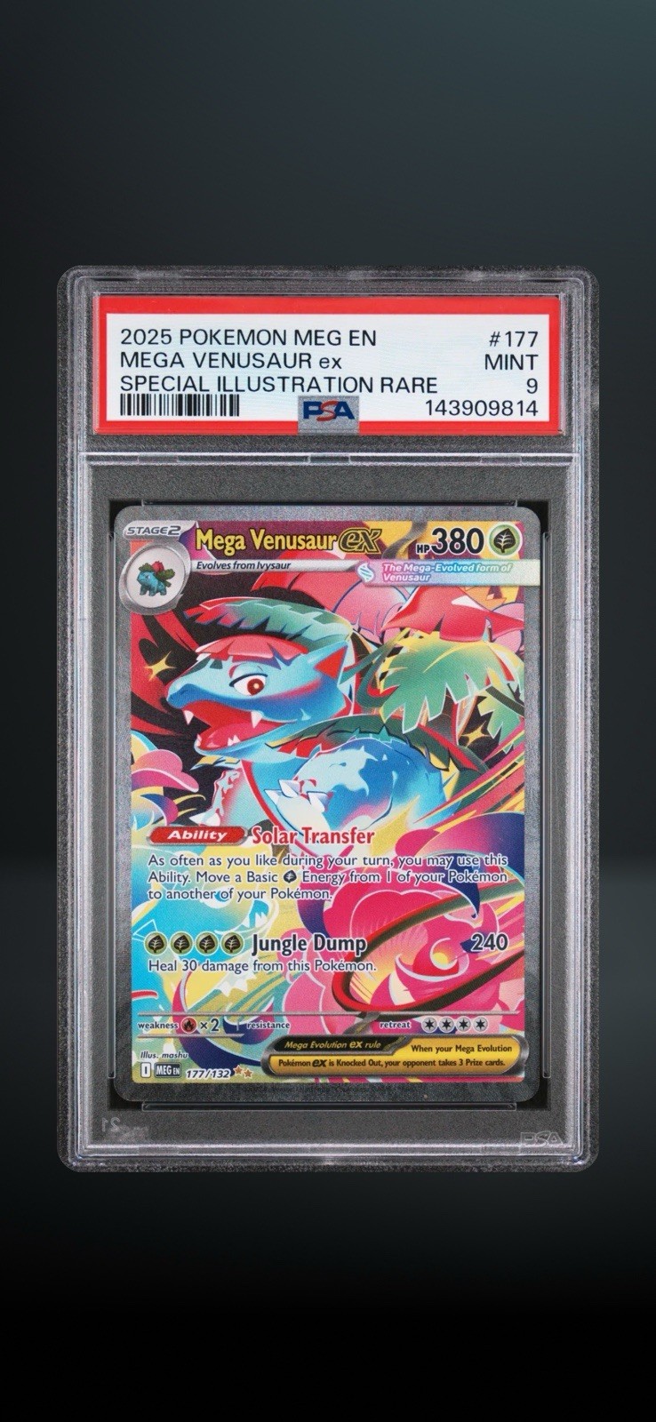 2025 POKEMON MEGA EVOLUTION MEGA VENUSAUR EX #177/132 SIR HOLO PSA 9