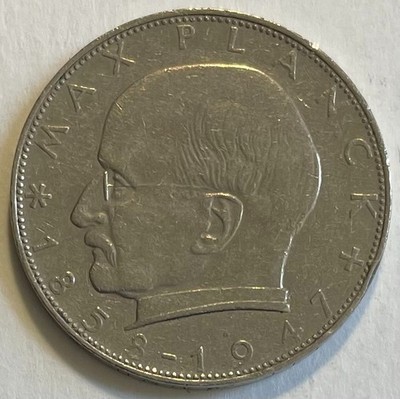 Germany 2 Mark 1958 F - Max Planck - Stuttgart Mint