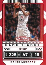 2020-21 Contenders Draft Picks - Kawhi Leonard #18 Game Ticket RED VARIATION PIC