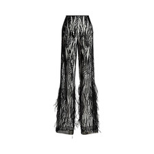 NWT Runway Ralph Lauren Purple Label Bradlee Sequin Embellished Tulle Pant Sz 6