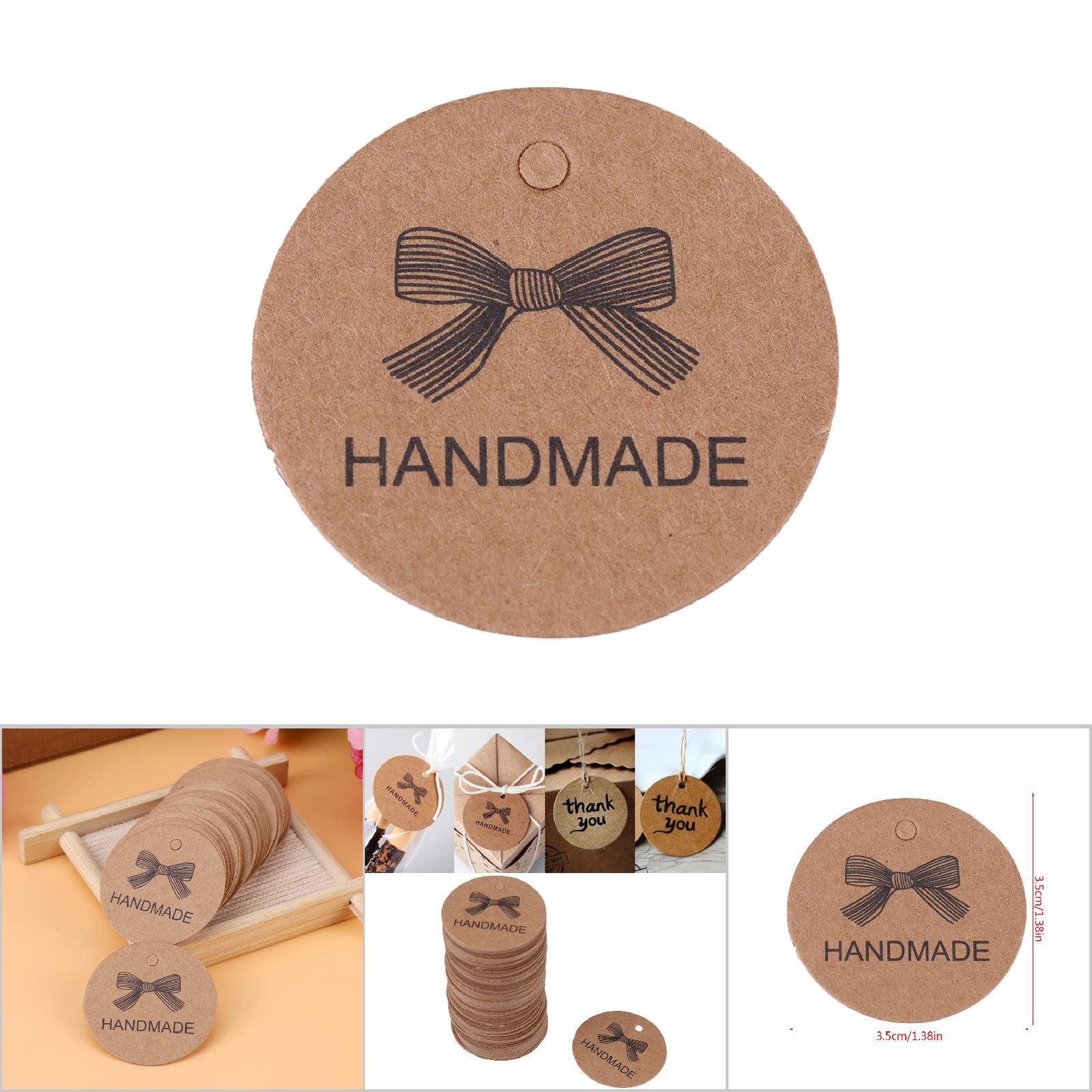 100pcs 3.5cm Hang Label Wedding Favor Gift Dessert Tags Jewelry Price Tag 5