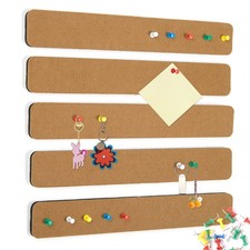 5 Pack Cork Board Felt Strip Board Office Pin Board for Classroom School Office