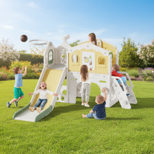 11 in 1 Toddler Slide Kids Climber Playset Indoor Outdoor Slide Playset for 3 