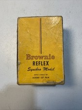 Vintage Brownie Reflex Camera Synchro Model With Original Box And Strap Untested