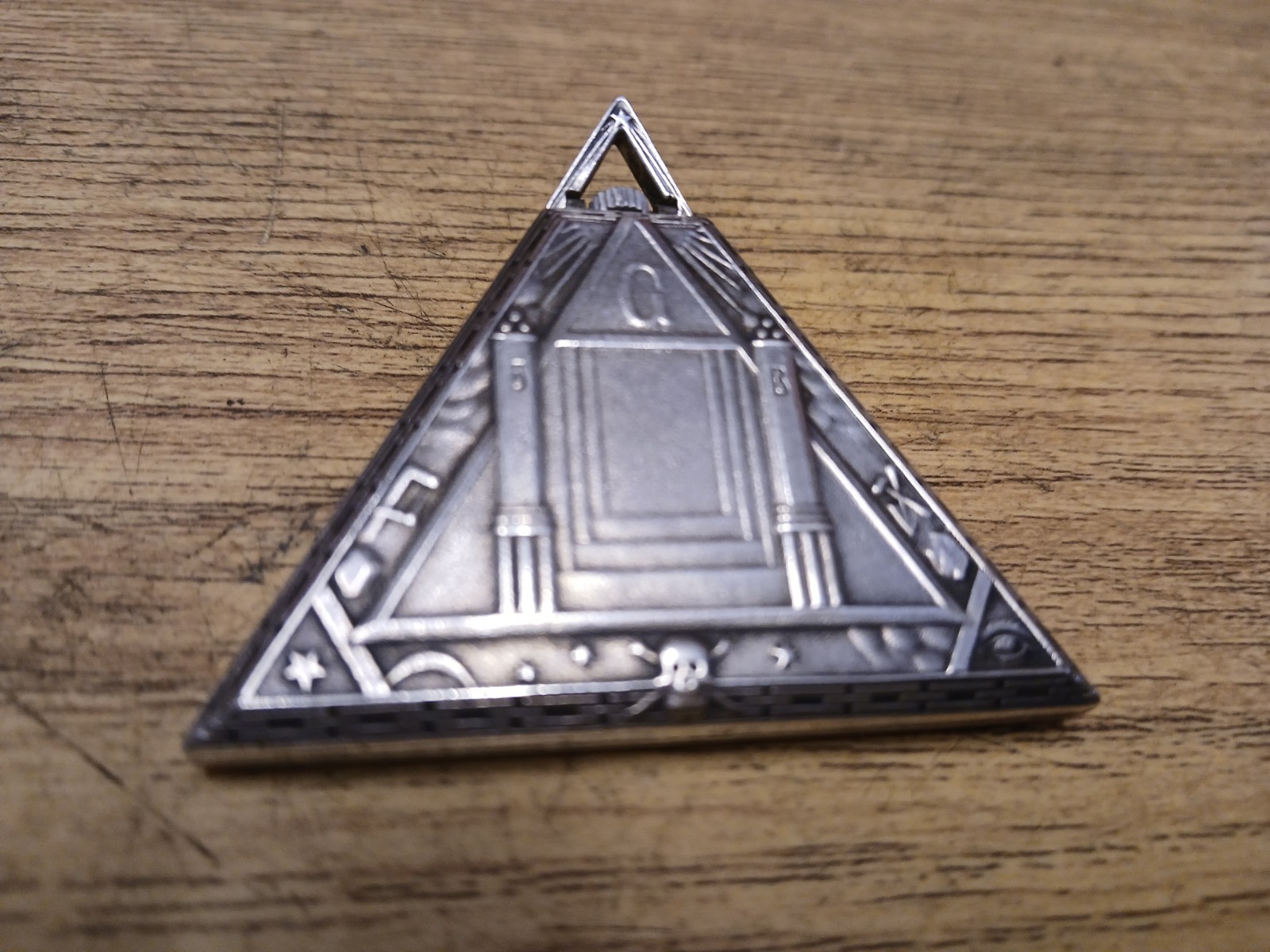 RARE ANTIQUE ZUCCA TRIANGLE TRIANGULAR MASONIC PO… - image 3