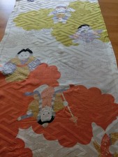 Boro Used Japanese Old Cloth Pure Silk Crepe Flute-playing Boy Handmade Bags