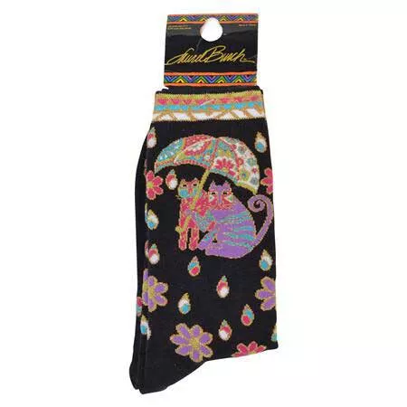 Calcetines Laurel Burch "Fairweather Friends" negros - LB1099B - Imagen 2 de 2