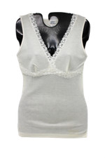 Women's wide shoulder bra shirt, 100 SPIDER WOOL, white cod.072694