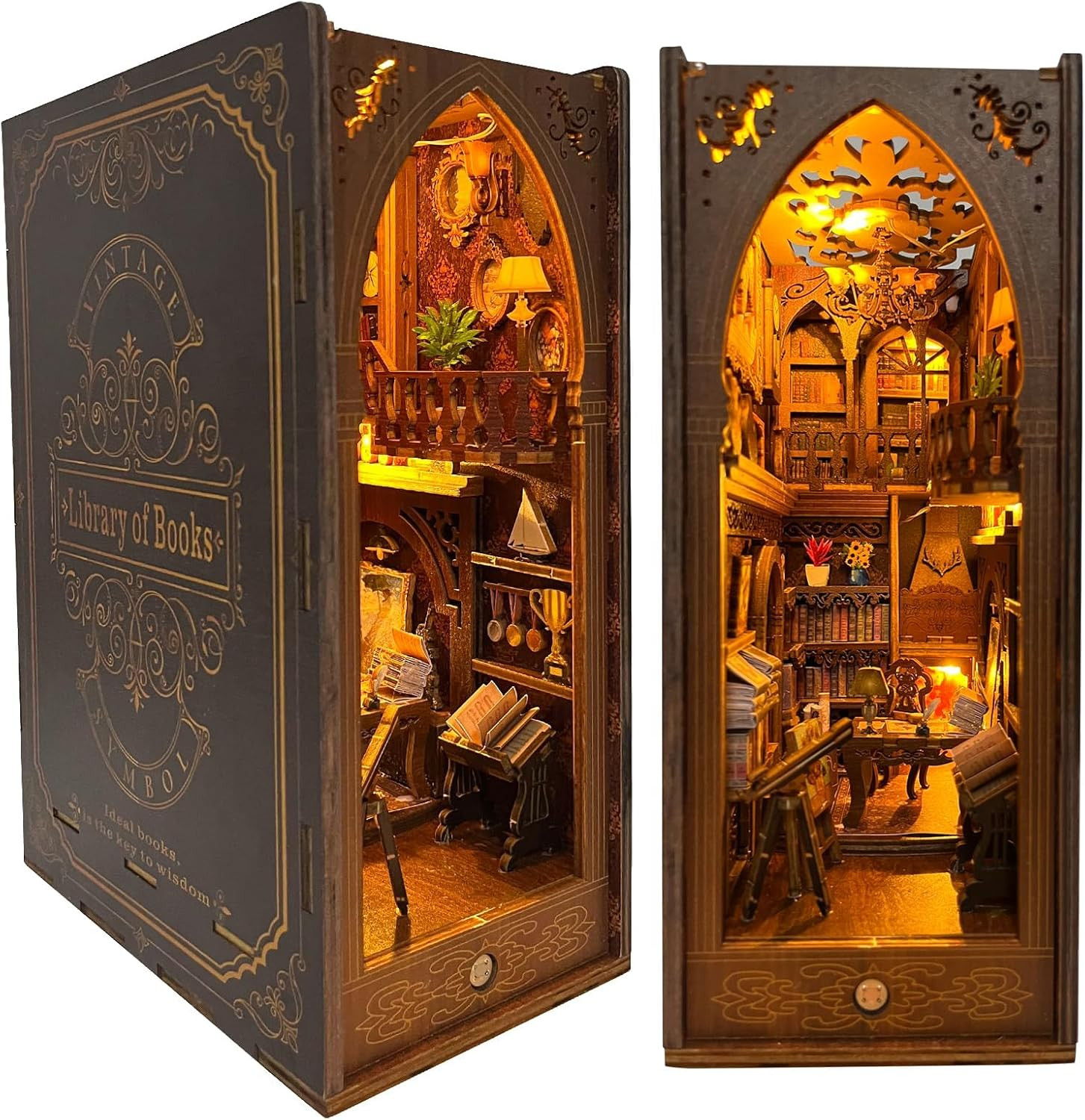 Book Nook Kit - DIY Dollhouse Booknook, Book Nook Miniature Kit For