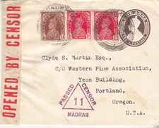 GVI Censored Cover: C.C.Wilson, Chief Conservator of Forests, Madras,25 Nov 1940