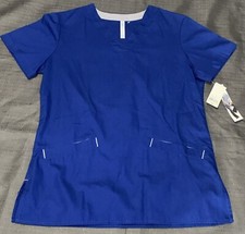 White Cross Women  s Scrub Top XS Galaxy Blue New With Tags