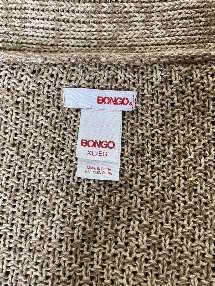 Cárdigan Suéter Bongo Juniors Frente Abierto Marrón Tejido Ligero Acogedor Talla XL Foto 3 de 3