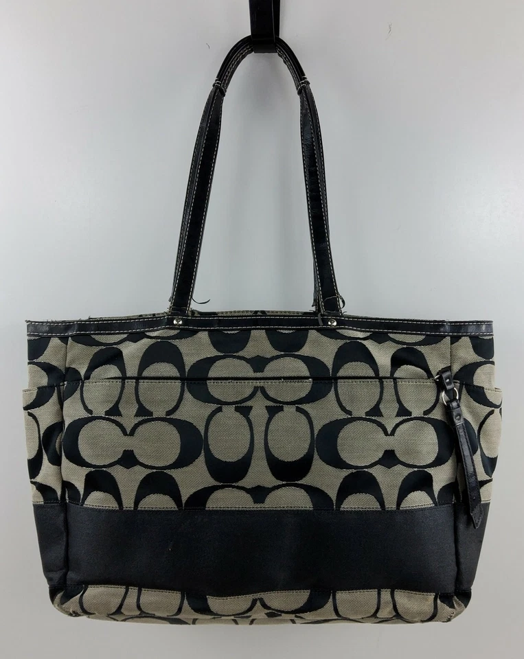 COACH Signature Stripe Jacquard Diaper Baby Bag Tote Purse F19202 Travel  - Image 3 of 4