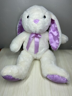 2018 Kellytoy Bunny Rabbit 18" Plush Easter Stuffed Animal White Purple ...