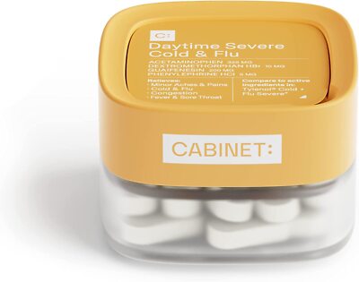 Cabinet Daytime Severe Cold and Flu Non-Drowsy, 20 Tablets, Multi-Symptom Relief
